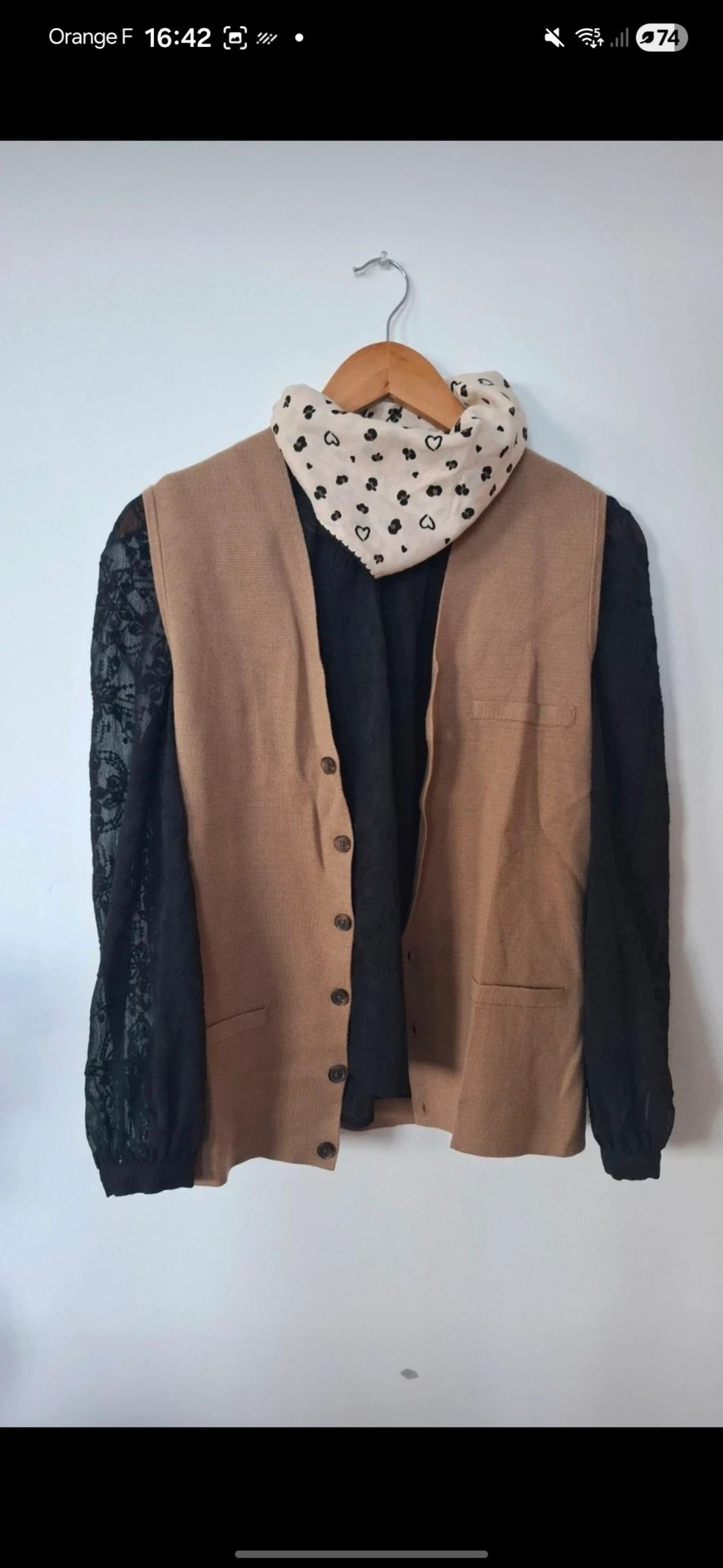 🤎 Gilet sem manga camelo em malha fina – tamanho P – novo nunca usado – photo 2